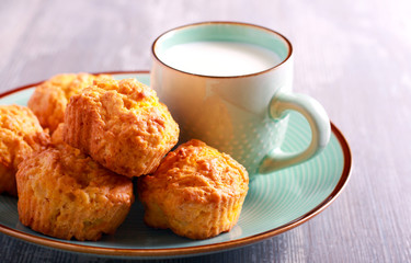 Homemade pumpkin muffins on plate