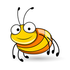 Cute Bug Smiling - handmade clip-art vector