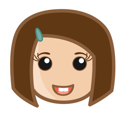 Funny Girl Face Vector