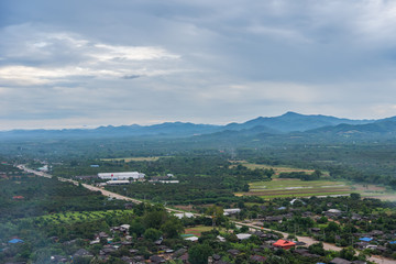 Fototapeta na wymiar City view at temple in Lamphun, Thailand.
