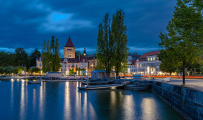 Naklejka premium Castle Ouchi at wind in the morning