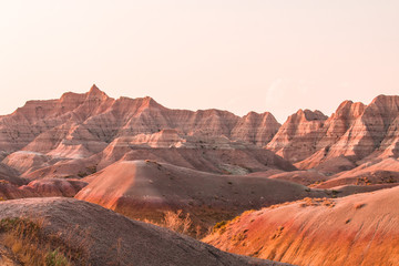 Naklejka premium Scenic view at sunset in Badlands National Park.