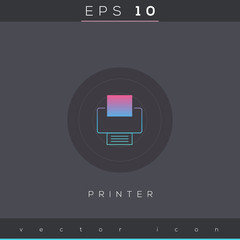 Printer icon design on modern flat backgro