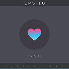 Heart icon design on modern flat backgro