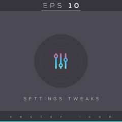 Settings tweaks icon design on modern flat backgro