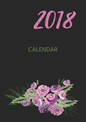 Vintage floral calendar 2018