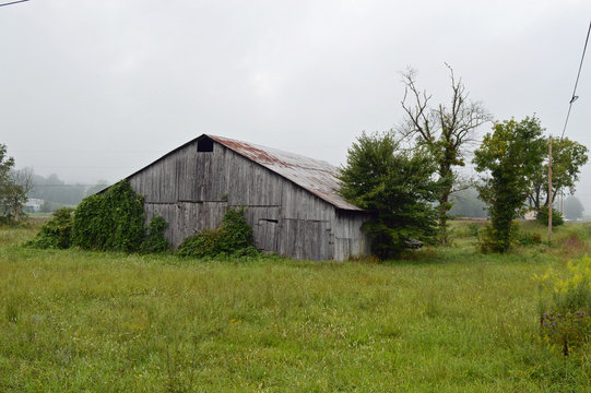 Photo of an old abandoned building on the farm in the country