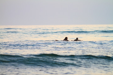 Surfers in the water