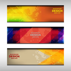 Naklejka na ściany i meble Set of abstract banners background for website headers, vector illustration