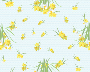 Floral narcissus retro vintage background
