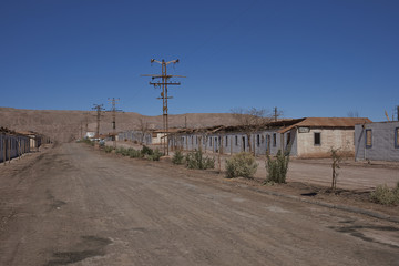 Derelict nitrate mining town of Pedro de Valdivia in the Atacama Desert of northern Chile