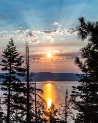Sunrise over lake tahoe