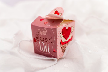 Little love gift on fine textile