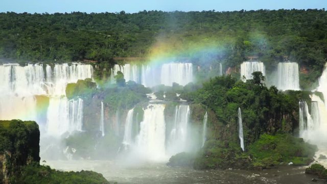 General viewing of the impressive Iguazu Falls system in Brazil
