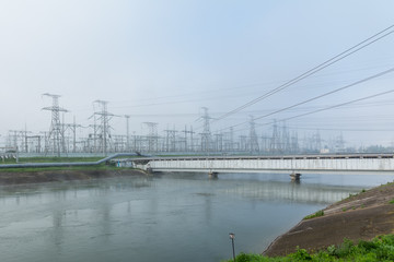 power lines at nuclear power station