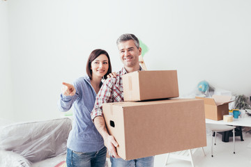 Couple moving into a new house