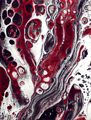 Abstract acrylic flat painting with cell