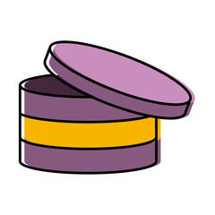 round box ribbon icon vector illustartion graphic design