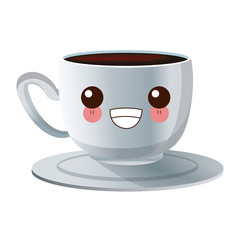 cup of coffee icon vector illustration graphic design kawaii cartoon