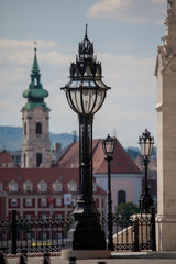 Fototapeta na wymiar Street lamps in the city centre of Budapest, Hungary