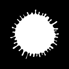 White ink splash on a black background