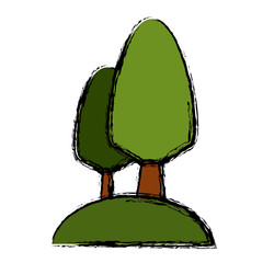 cartoon big tree icon vector illustration graphic design