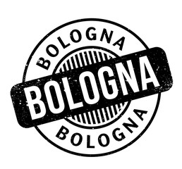 Bologna rubber stamp. Grunge design with dust scratches. Effects can be easily removed for a clean, crisp look. Color is easily changed.