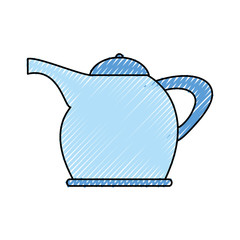 colorful teapot doodle over white background vector illustration