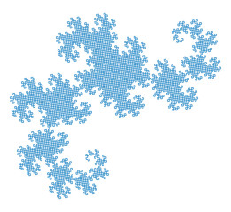 Flat Vector Computer Generated  Harter&ndash;Heighway Dragon L-system Fractal - Generative Art  
