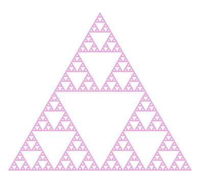 Flat Vector Computer Generated  Sierpinski's Triangle L-system Fractal - Generative Art  
