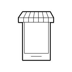 smartphone store grocery online digital shop vector illustration