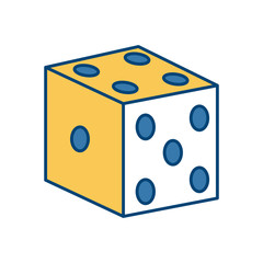 chance lucky dice icon vector illustration graphic design