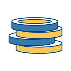 pile gold coins icon vector illustration graphic design