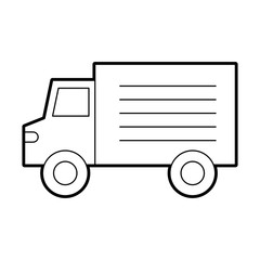 truck vehicle transport supermarket delivery icon vector illustration