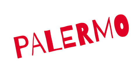 Palermo rubber stamp. Grunge design with dust scratches. Effects can be easily removed for a clean, crisp look. Color is easily changed.