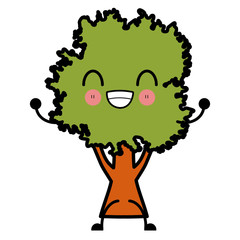 cartoon big tree icon vector illustration graphic design kawaii cartoon