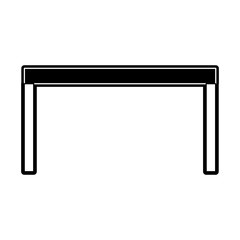 flt line  monocromatic kitchen table   over white background vector illustration