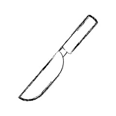 uncolored knife over white background vector illustration