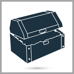 Treasure chest simple icon