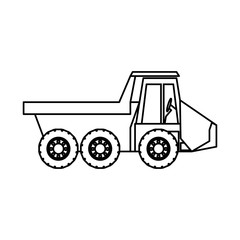 Fototapeta na wymiar dump truck icon over white background vector illustration