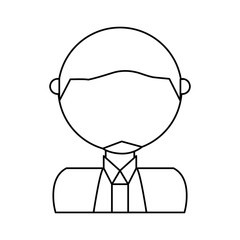 avatar businessman icon over white background vector illustration