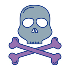 skull alert symbol icon vector illustration design