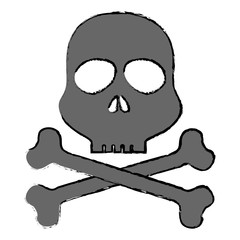 skull alert symbol icon vector illustration design