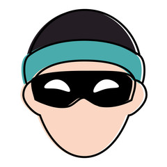 thief dangerous avatar character vector illustration design