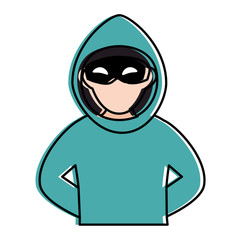 thief dangerous avatar character vector illustration design