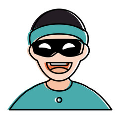 thief dangerous avatar character vector illustration design