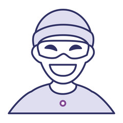 thief dangerous avatar character vector illustration design