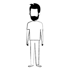 young man avatar character vector illustration design