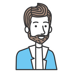 young man with beard avatar character vector illustration design