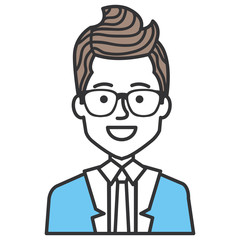 elegant businessman avatar character vector illustration design